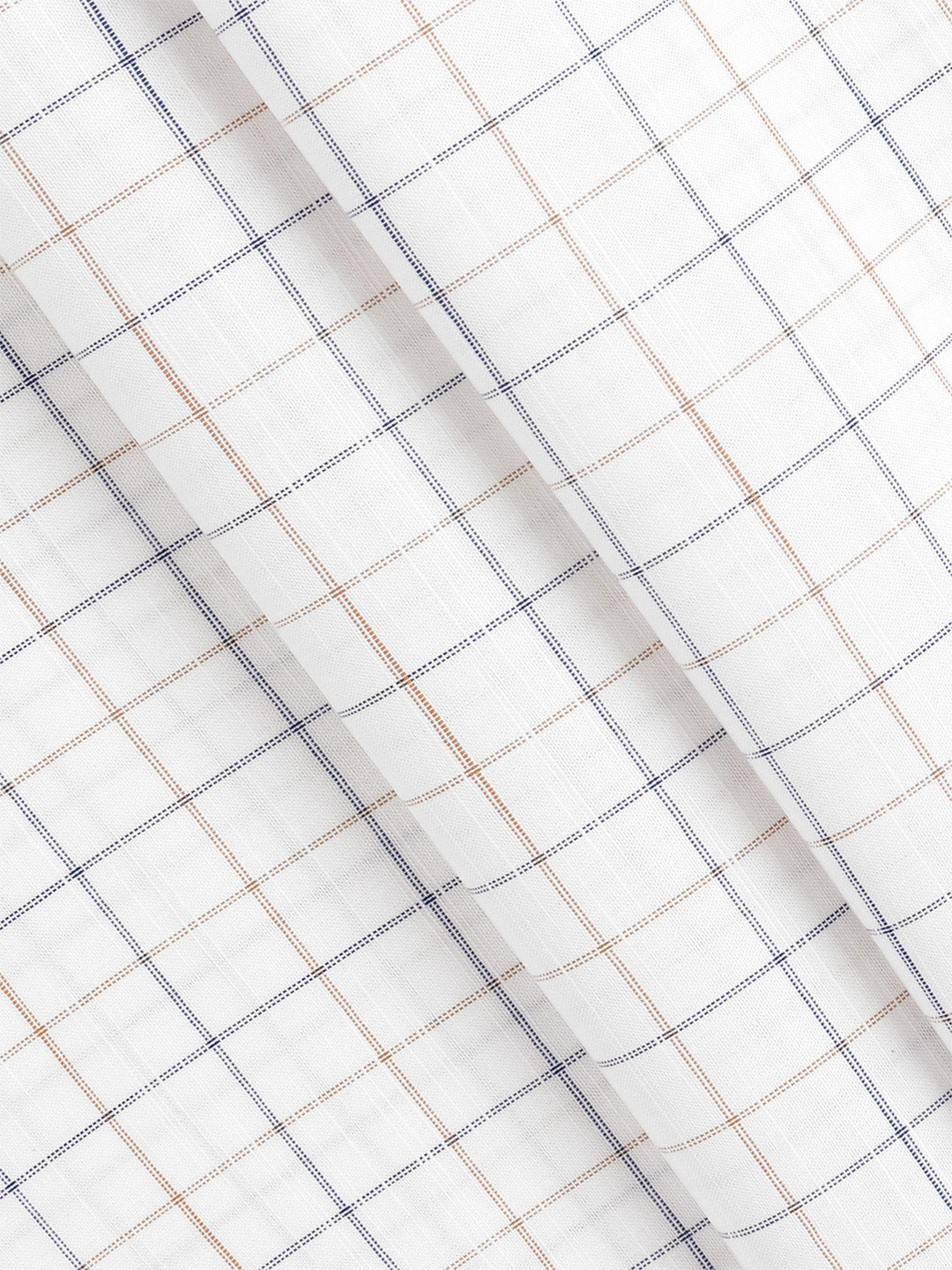 100%Cotton Mens Checked Shirt Fabric White Liberty Cotton