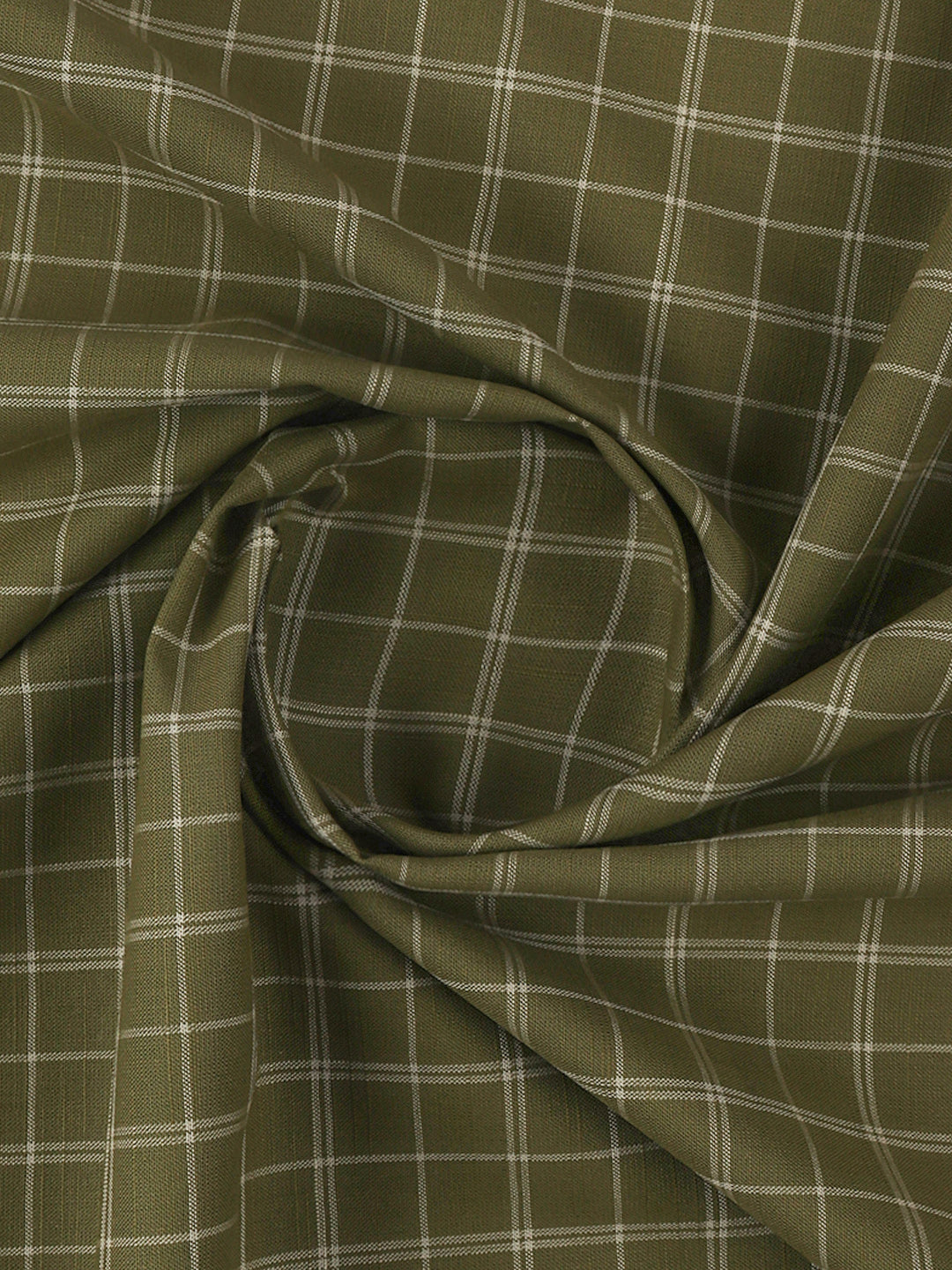 100% Cotton Mens Checked Shirt Fabric Green Liberty Cotton