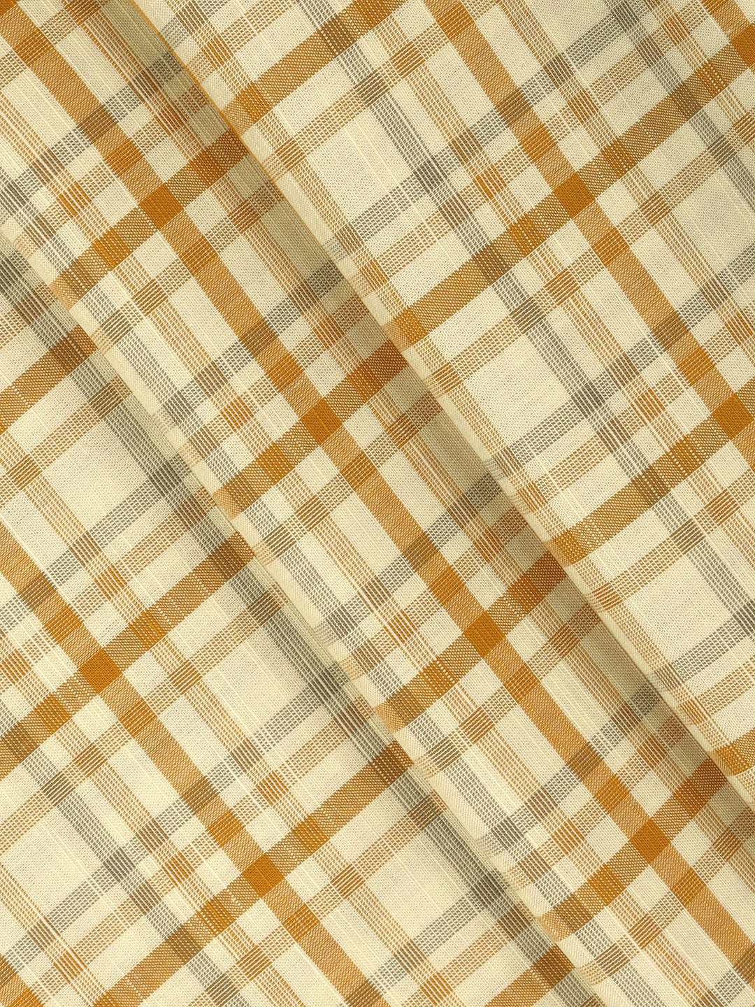 Men 100%Cotton Yellow Checked Shirt Fabric Liberty Cotton