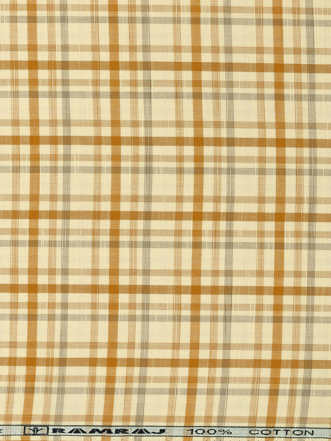 Men 100%Cotton Yellow Checked Shirt Fabric Liberty Cotton