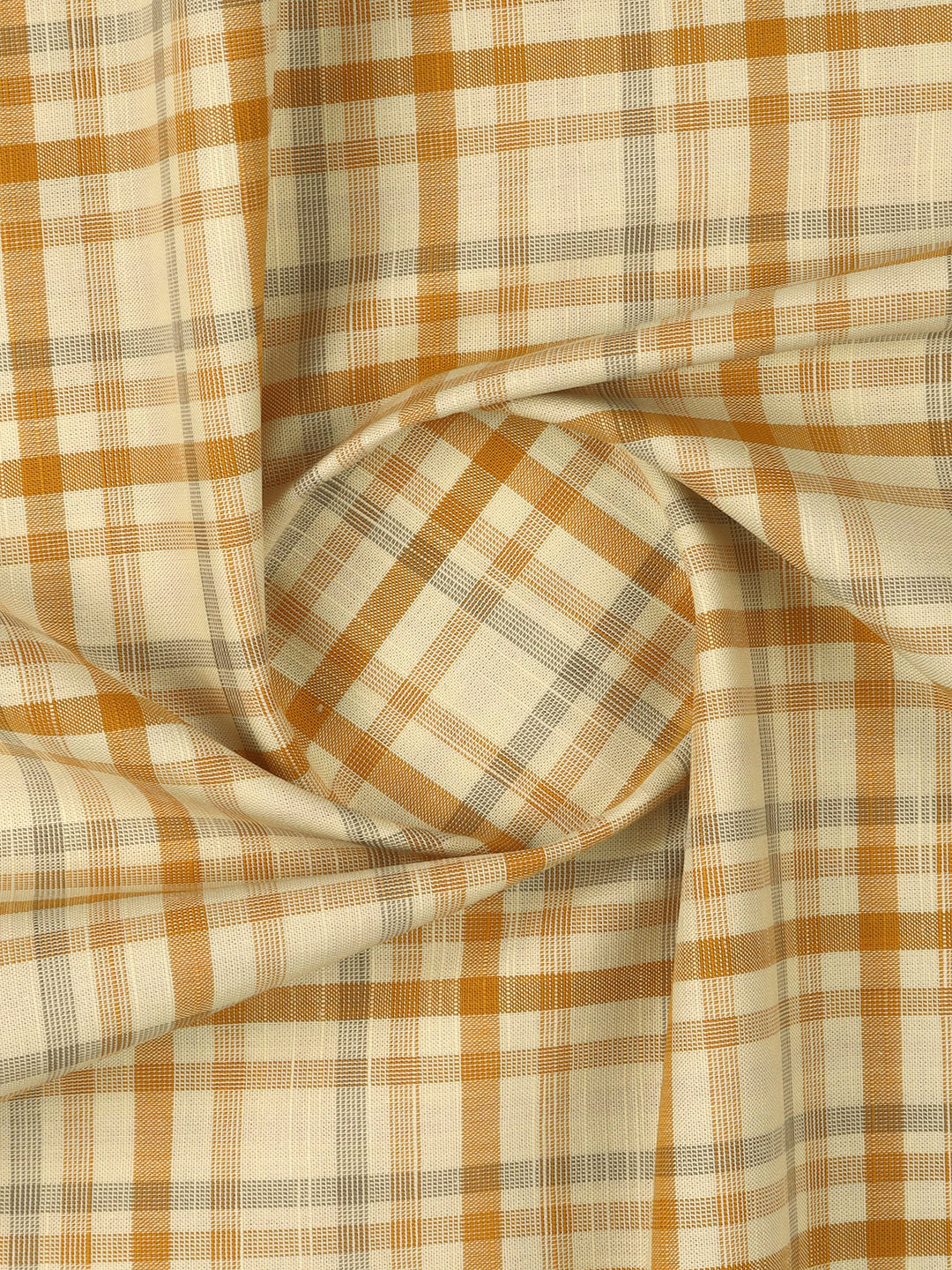 Men 100%Cotton Yellow Checked Shirt Fabric Liberty Cotton