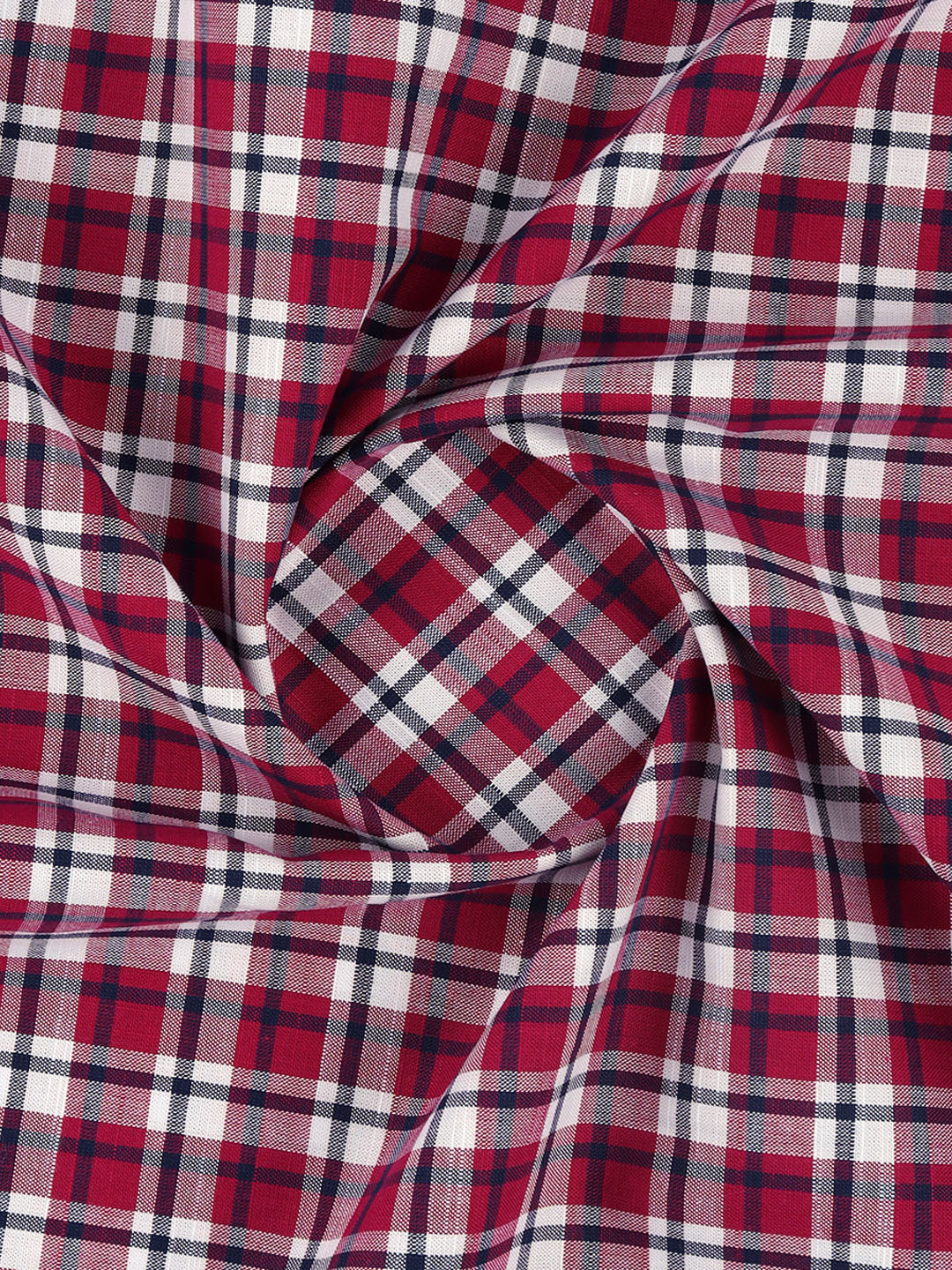 Men 100%Cotton Checks Shirt Fabric Reddish pink Liberty