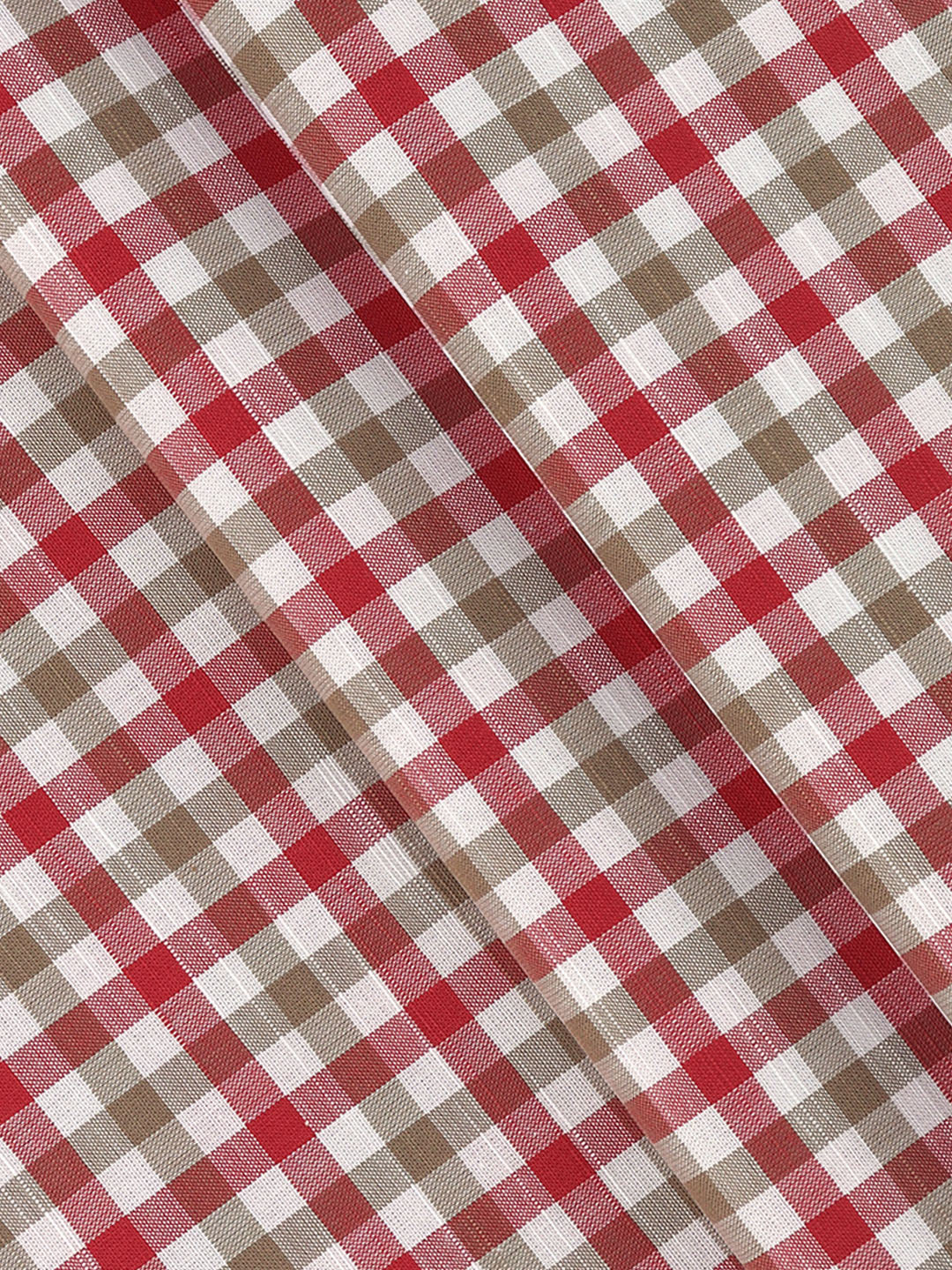 Men 100%Cotton Checks Shirt Fabric Red Liberty Cotton