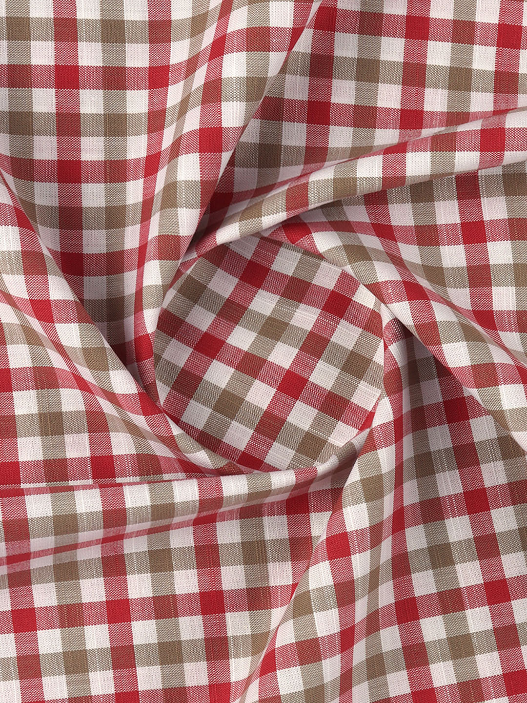 Men 100%Cotton Checks Shirt Fabric Red Liberty Cotton