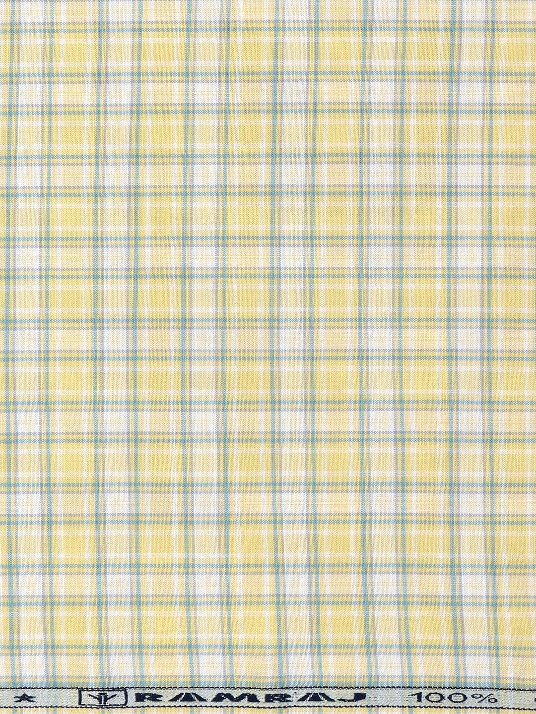 Men 100%Cotton Checks Shirt Fabric Yellow Liberty Cotton