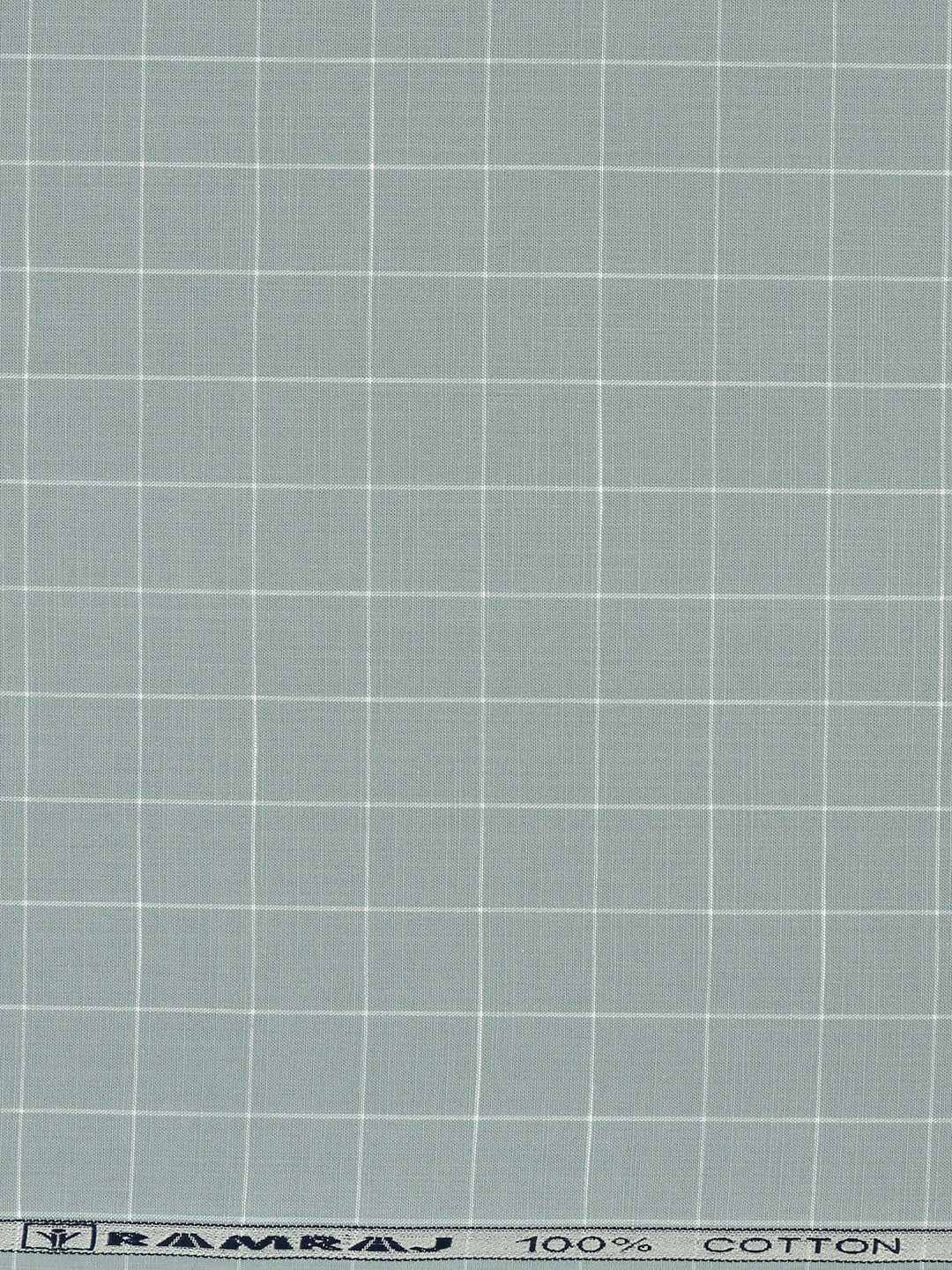 Men 100%Cotton Checks Shirt Fabric Bluish Grey Liberty Cotton