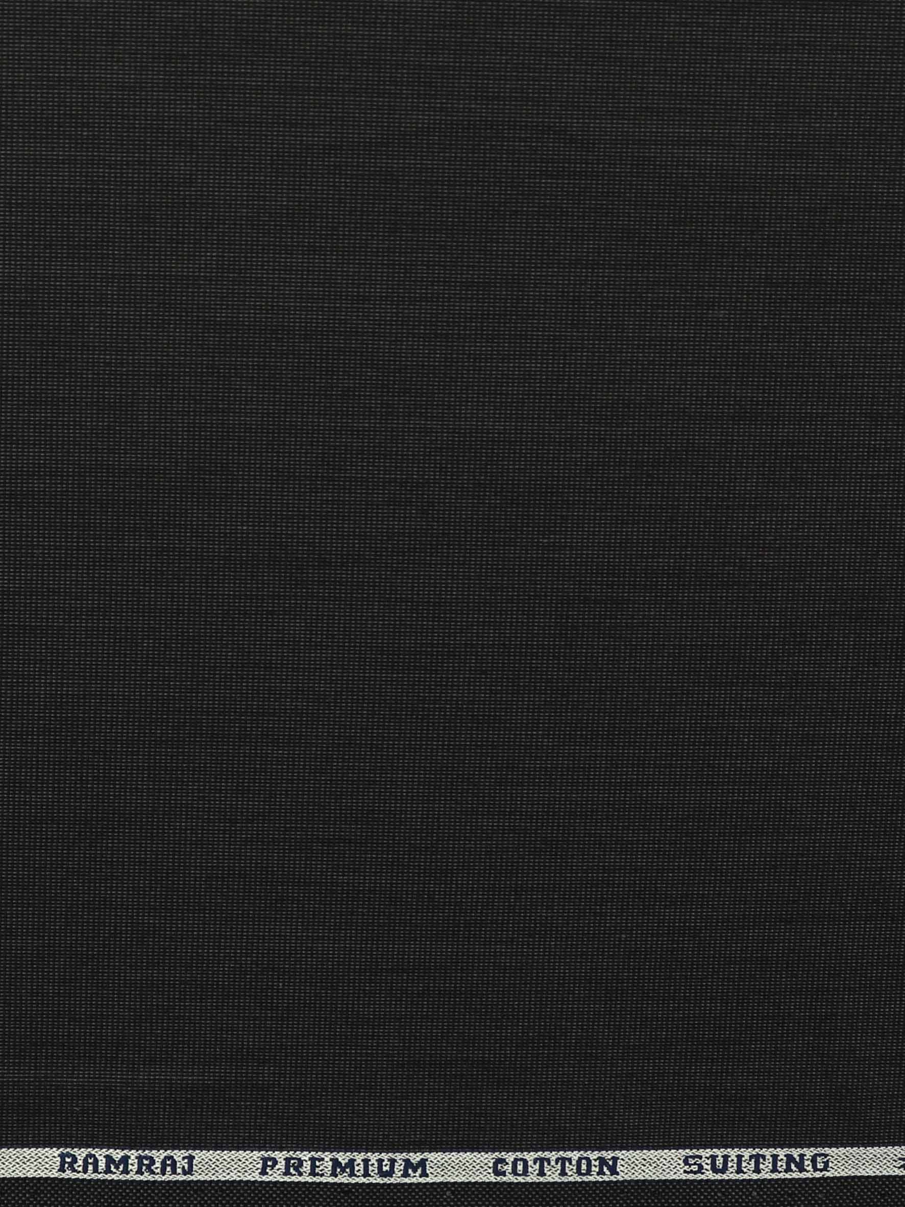 100% Premium Cotton Indigo Black Colour Plain Pants Fabric -Zoom view
