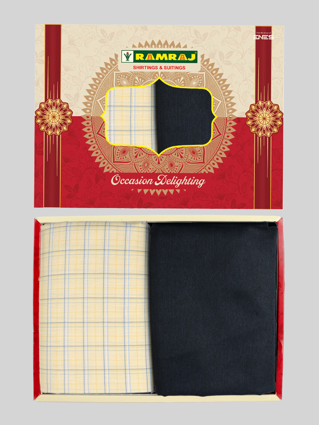 Men Cotton Checked Shirting & Suiting Gift Box RD135