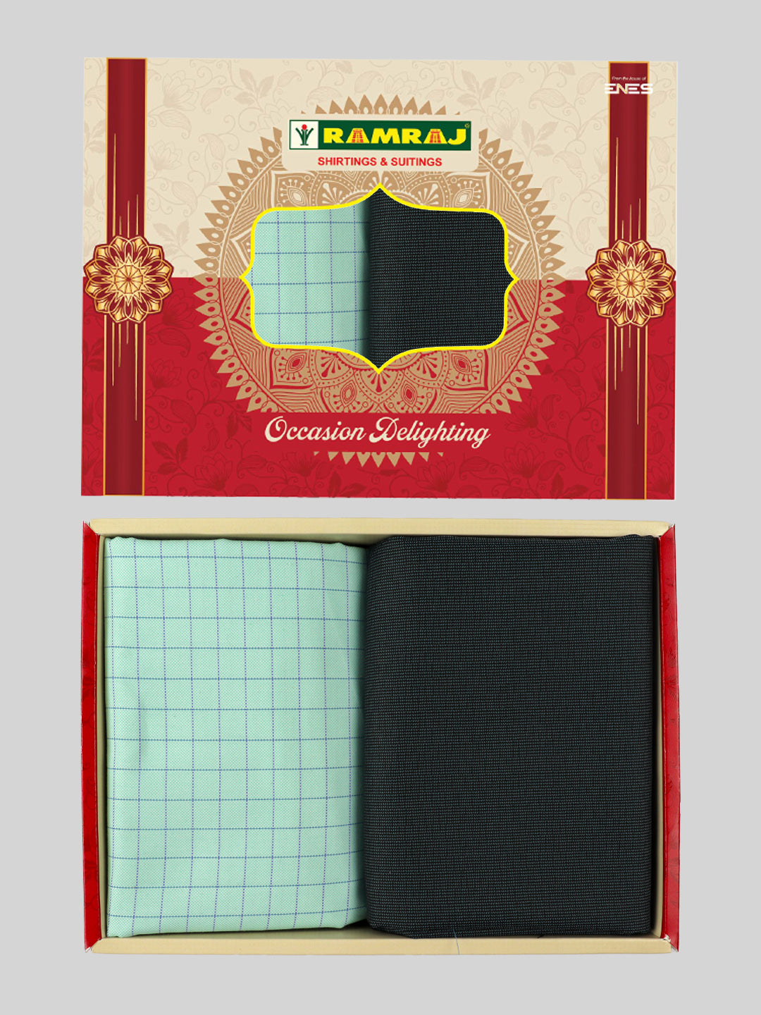 Men Cotton Checked Shirting & Suiting Gift Box RD154