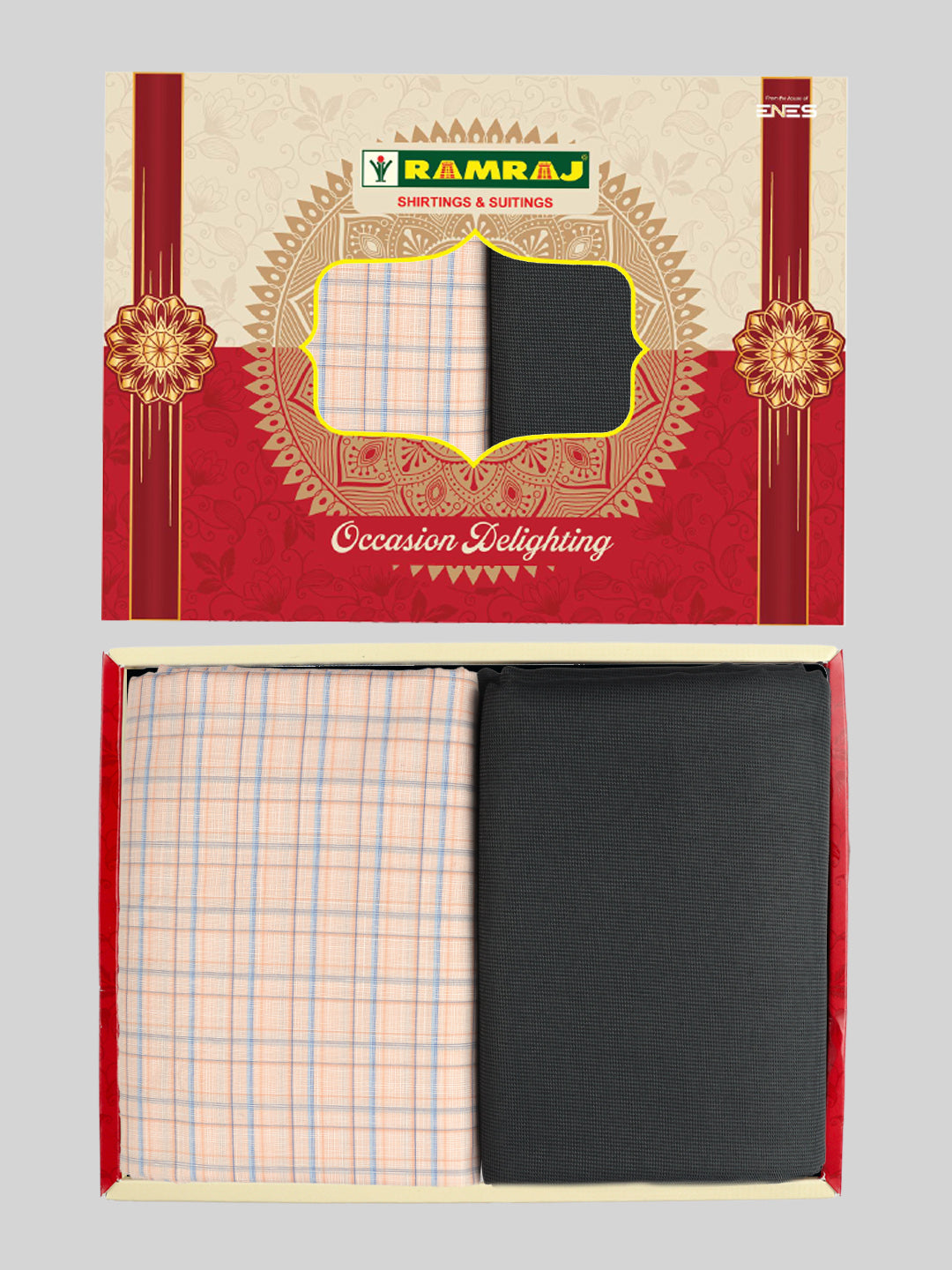 Men Cotton Checked Shirting & Suiting Gift Box RD137