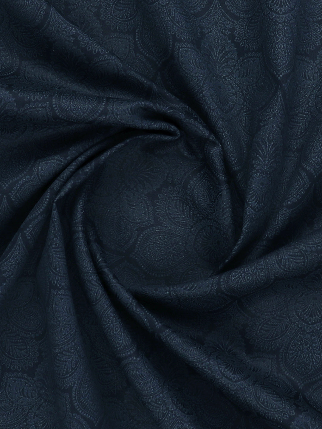 Men Cotton Rich Navy Printed Shirting Fabric Alpha