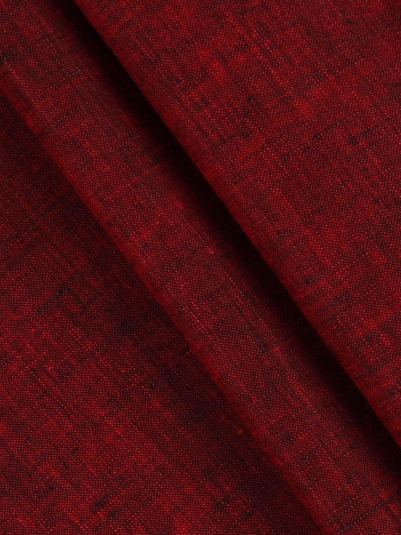 Pure Linen Colour Plain Shirt Fabric Maroon Legend