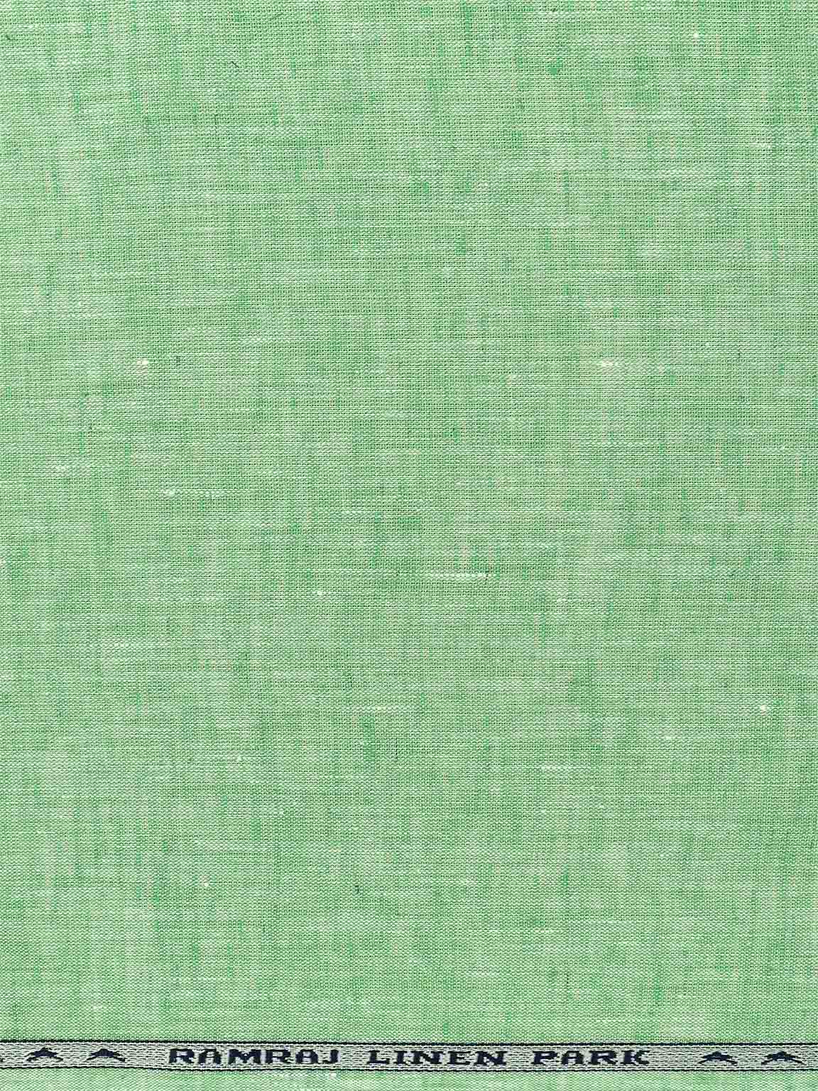 Men Premium Linen Tencel Green Plain Shirt Fabric