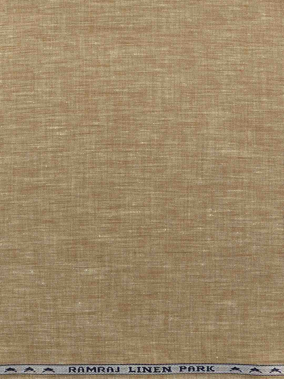 Men Premium Linen Tencel Brown Plain Shirt Fabric