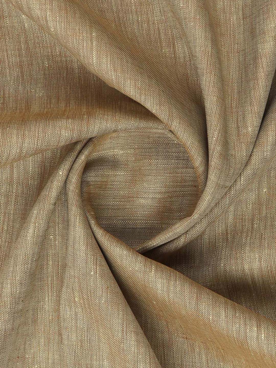 Men Premium Linen Tencel Brown Plain Shirt Fabric