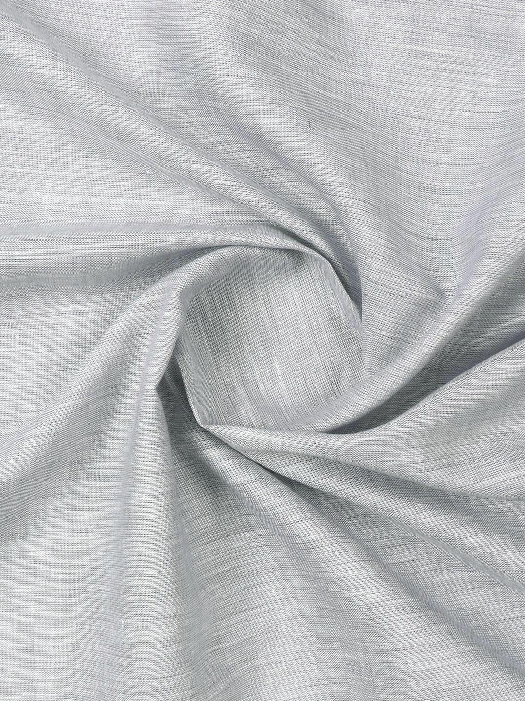 Men Premium Linen Tencel Grey Plain Shirt Fabric