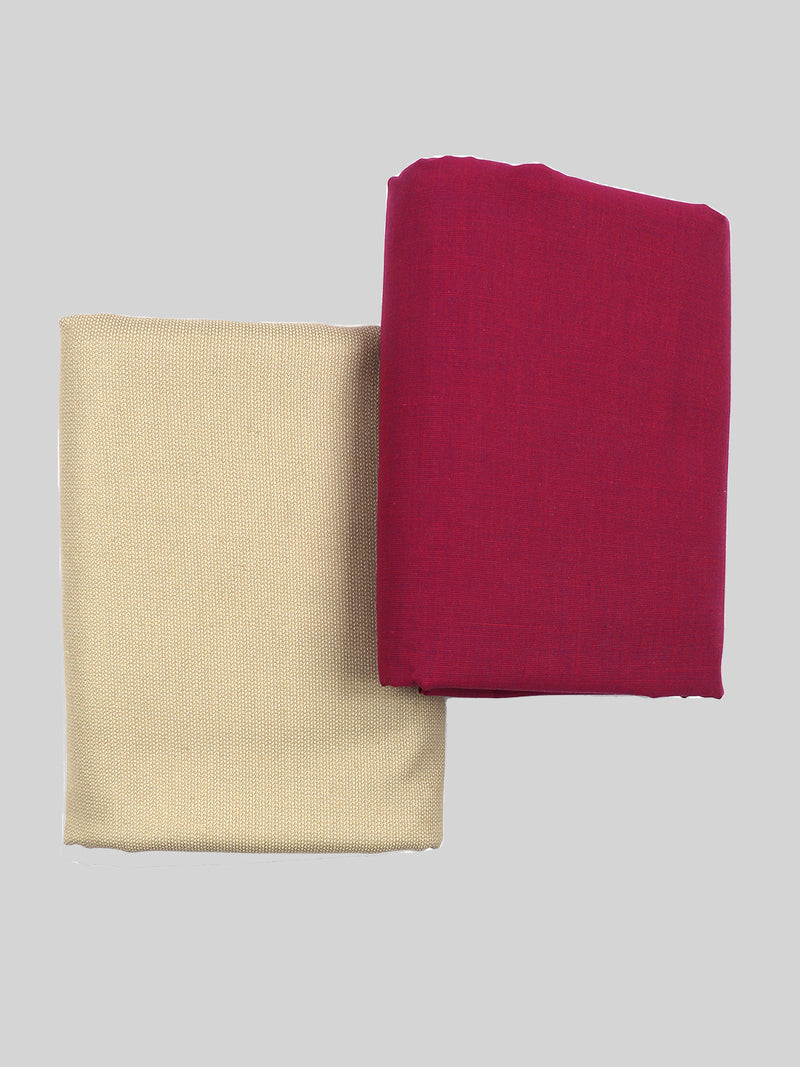 Cotton Plain Purple Shirting & Sandal Suiting Gift Box Combo RY16