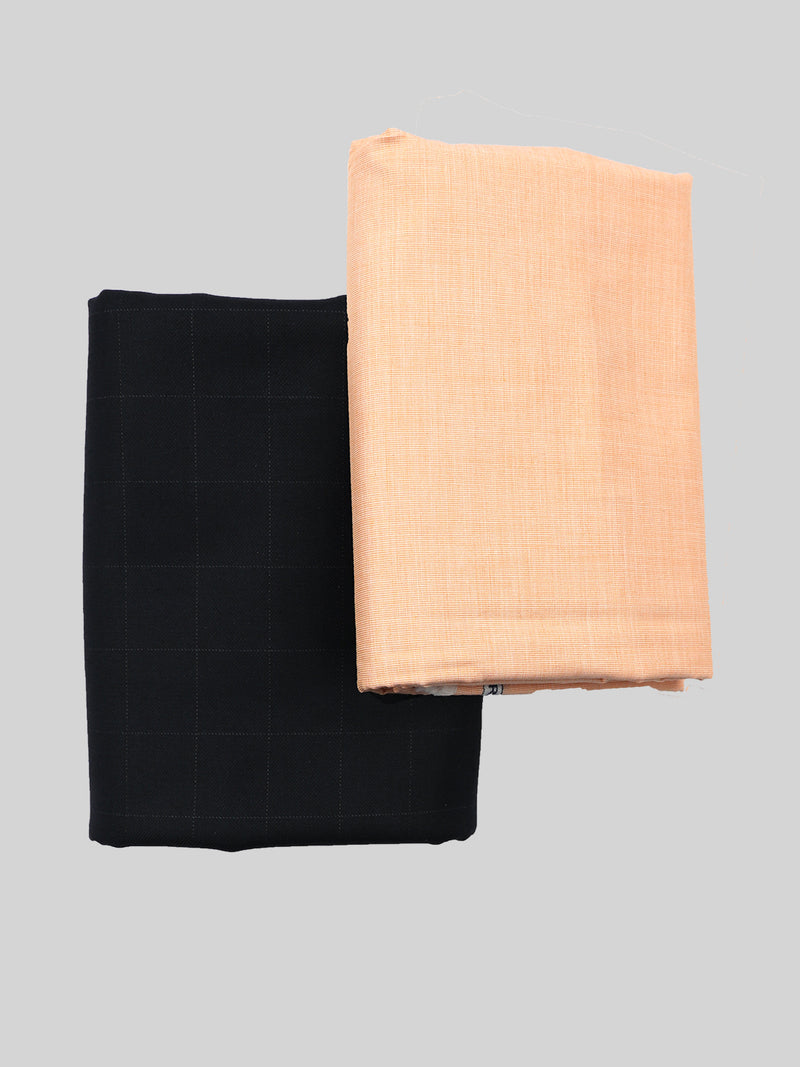 Cotton Plain Orange Shirting & Sandal Suiting Gift Box Combo RY15