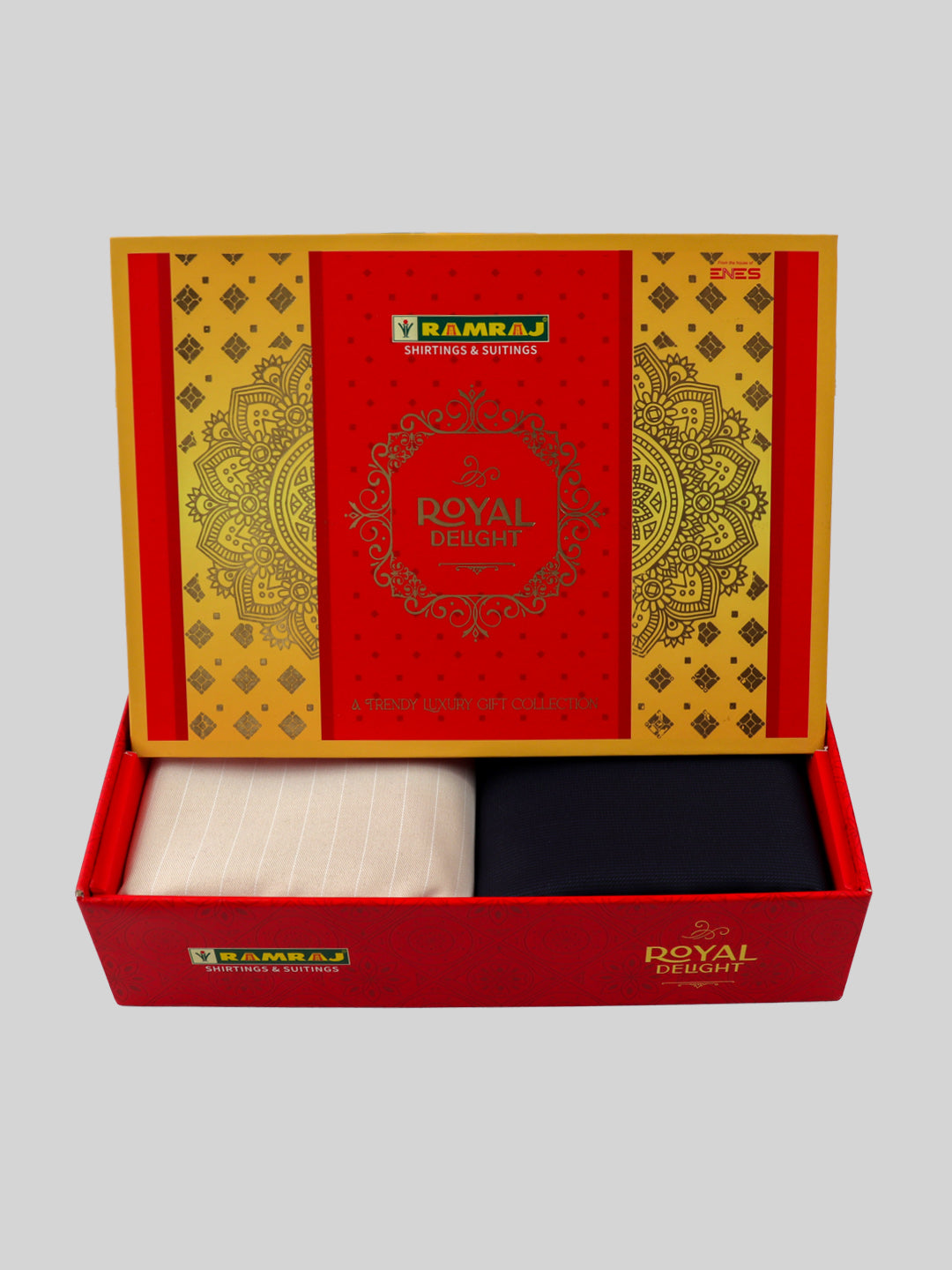 Men 100% Cotton Striped Shirting & Suiting Gift Box RY79