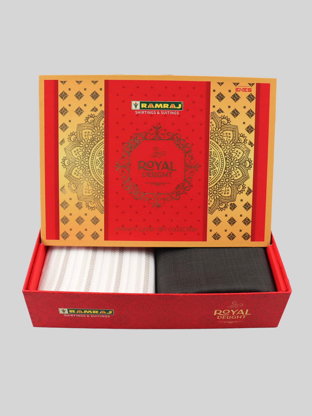 Men 100% Cotton Striped Shirting & Suiting Gift Box RY78