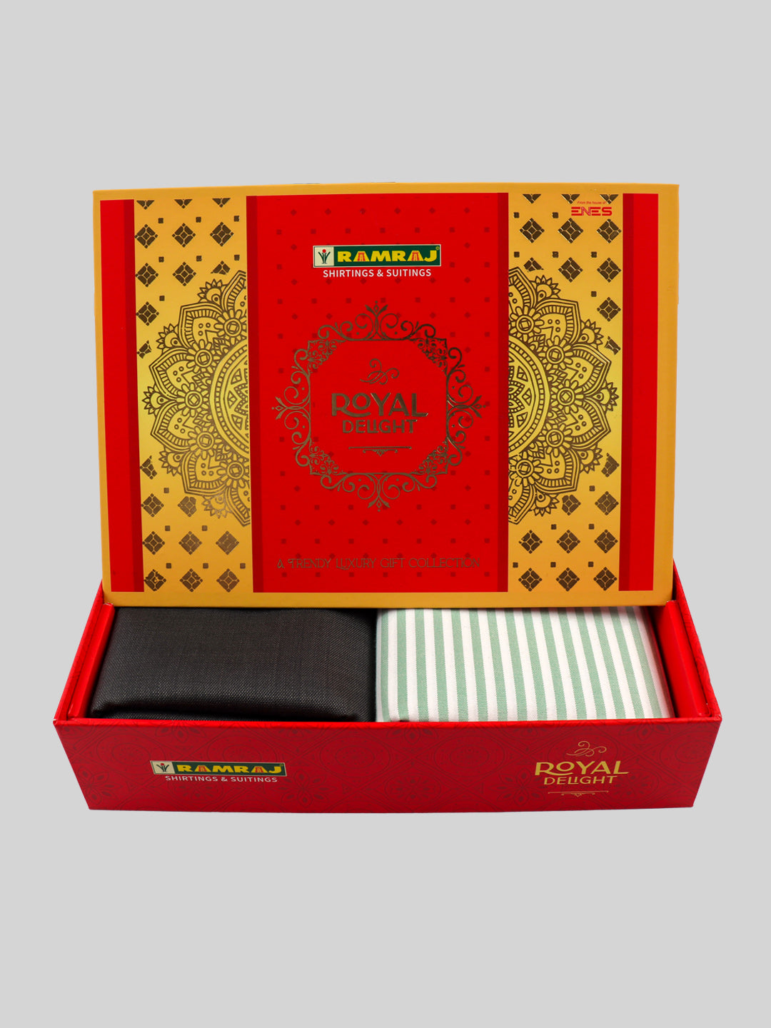 Men 100% Cotton Striped Shirting & Suiting Gift Box RY77