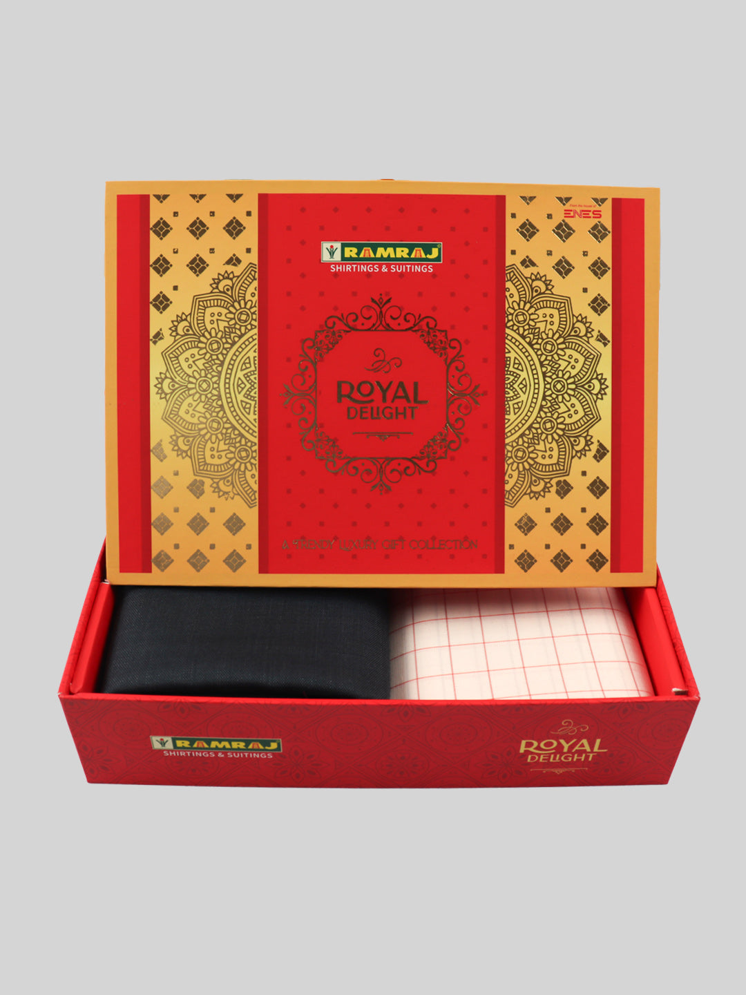 Men 100% Cotton Checked Shirting & Suiting Gift Box Combo RY82