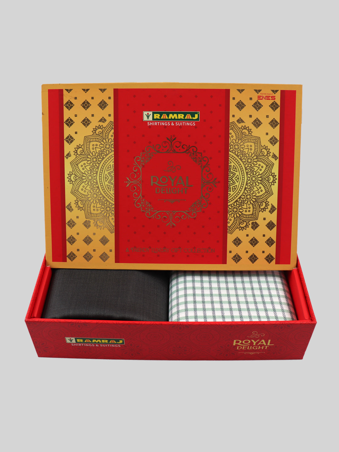 Men 100% Cotton Checked Shirting & Suiting Gift Box RY80
