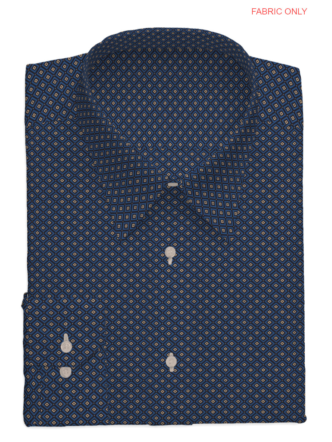 Cotton Blend Navy Blue Colour All-over Print Shirt Fabric ALPHA