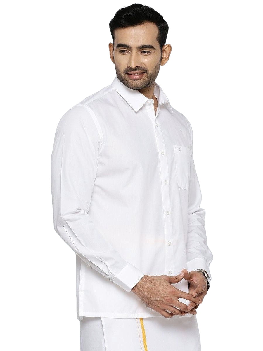 Mens Pure Cotton White Shirt