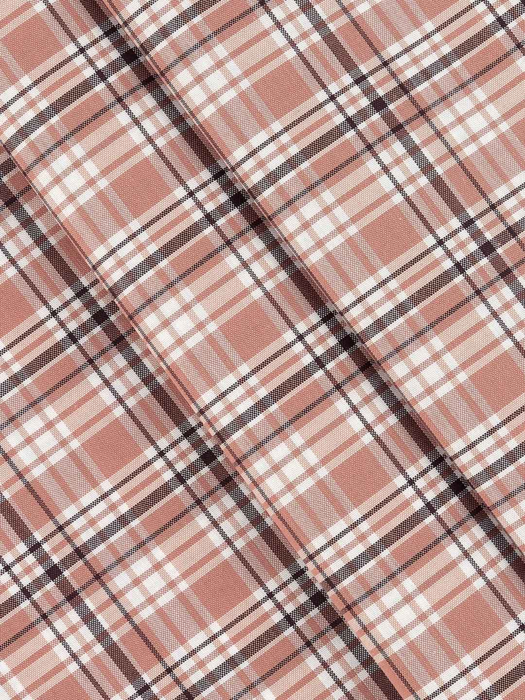 Cotton Rich Brown Checked Shirt Fabric Galaxy Art