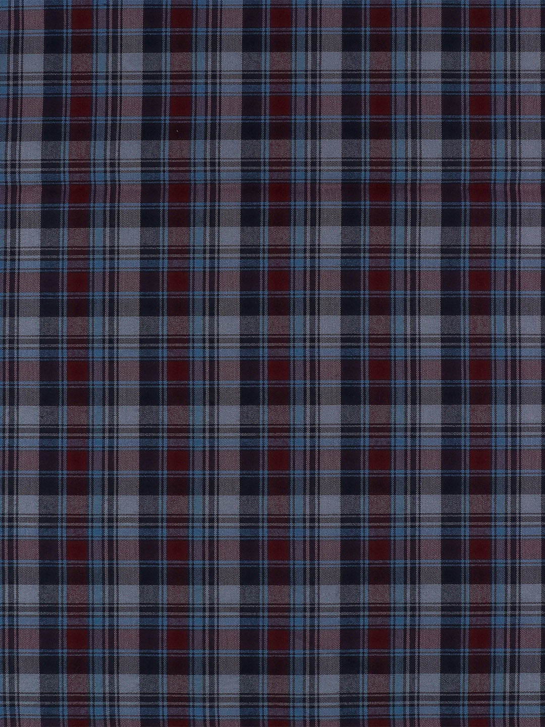 Men Cotton Rich Checked Navy with Maroon Shirt Fabric Galaxy Art