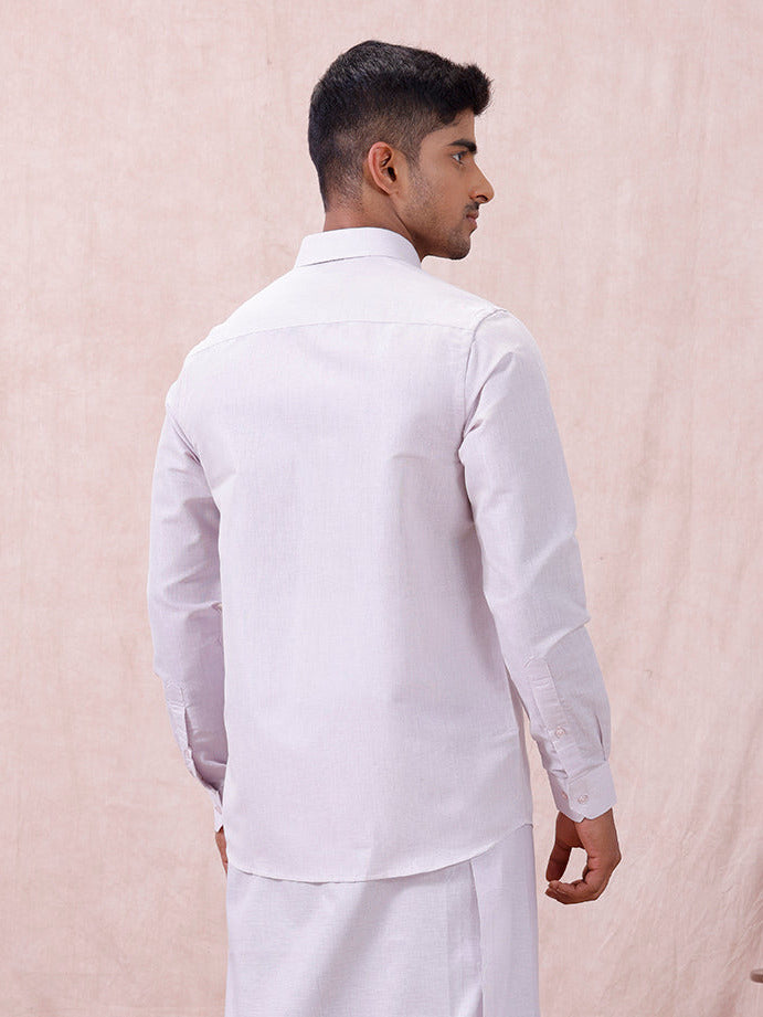 Men Lavender Tissue Shirt Sankalpam