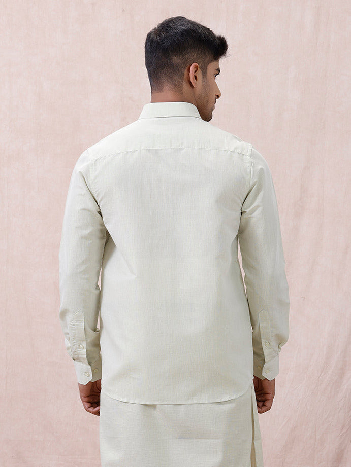 Men Moss Green Tissue Shirt Sankalpam