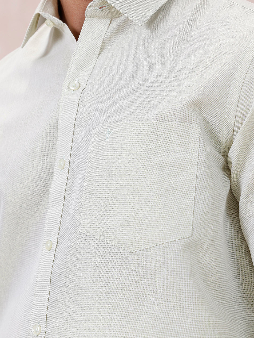 Men Moss Green Tissue Shirt Sankalpam