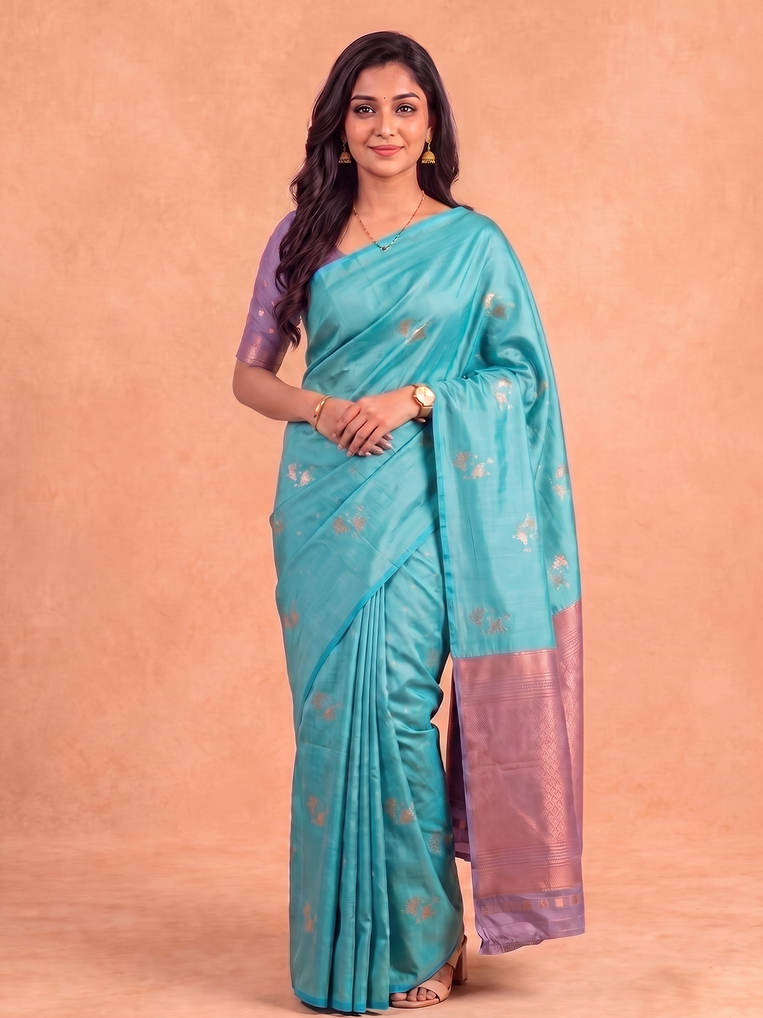 Women Soft Silk Blue Saree SS523