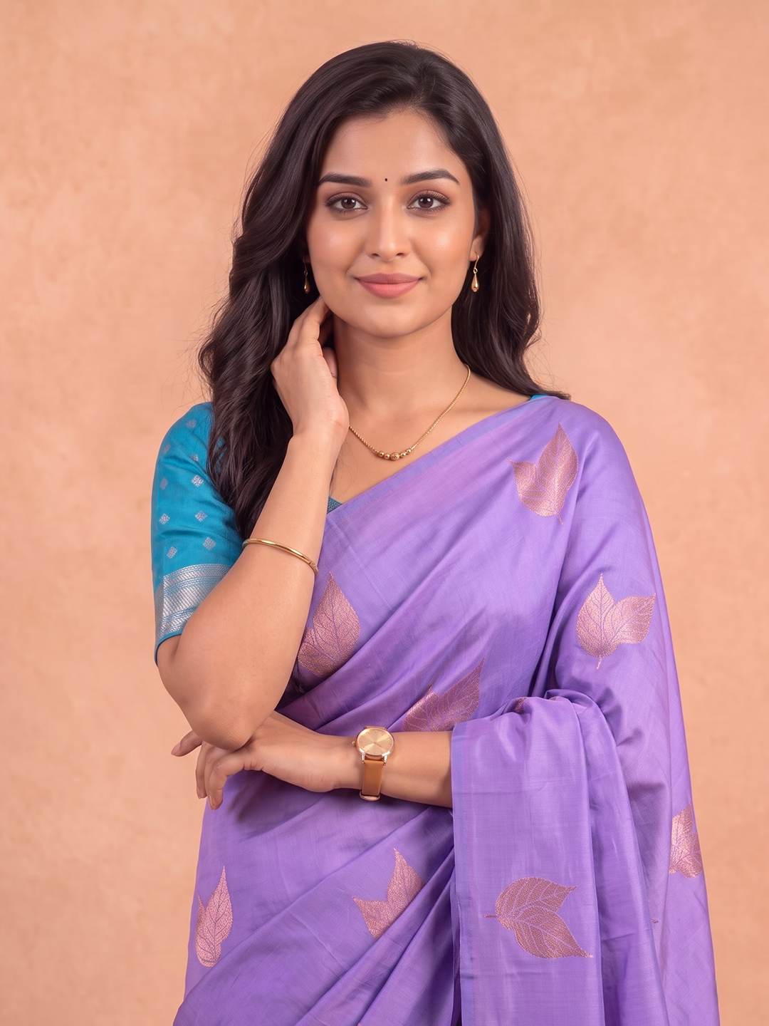 Women Soft Silk Light Purple With Sky Blue Saree SS545