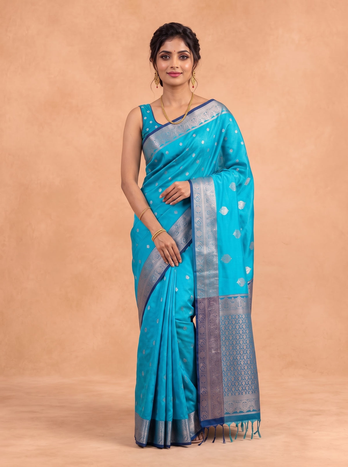 Women Soft Silk Sky Blue Saree SS502