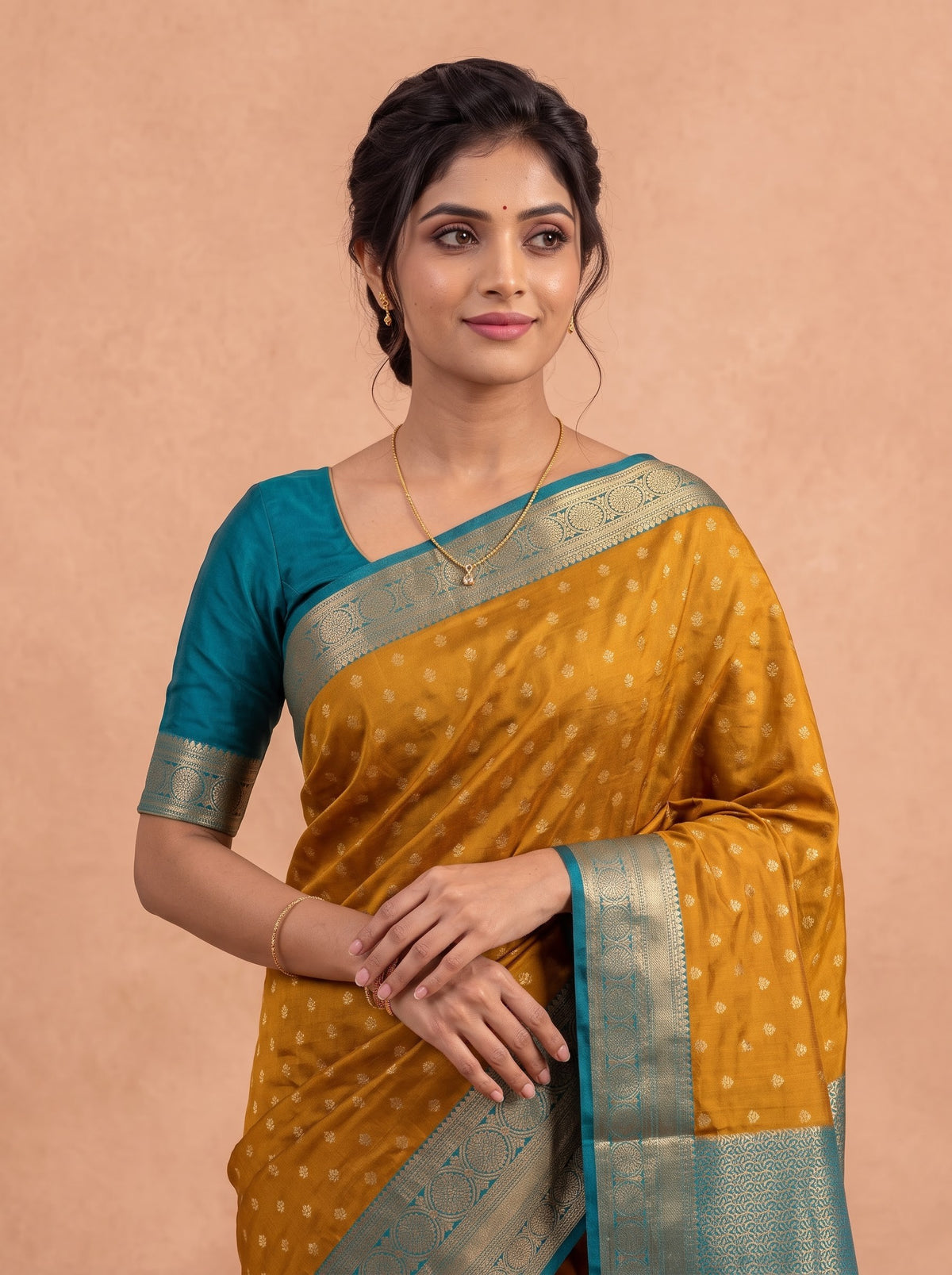 Women Soft Silk Mustard Saree SS484