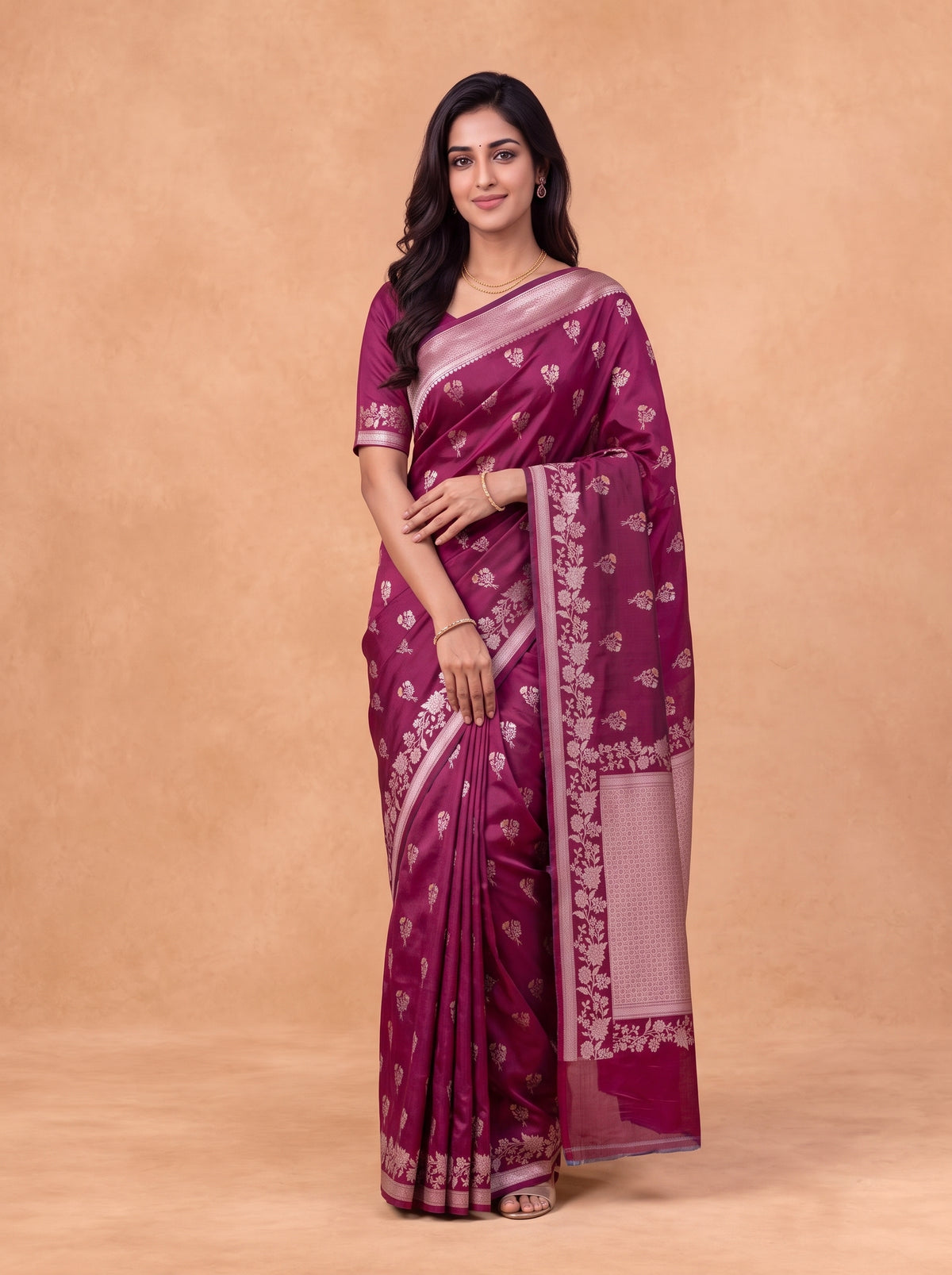 Women Soft Silk Red Saree SS510