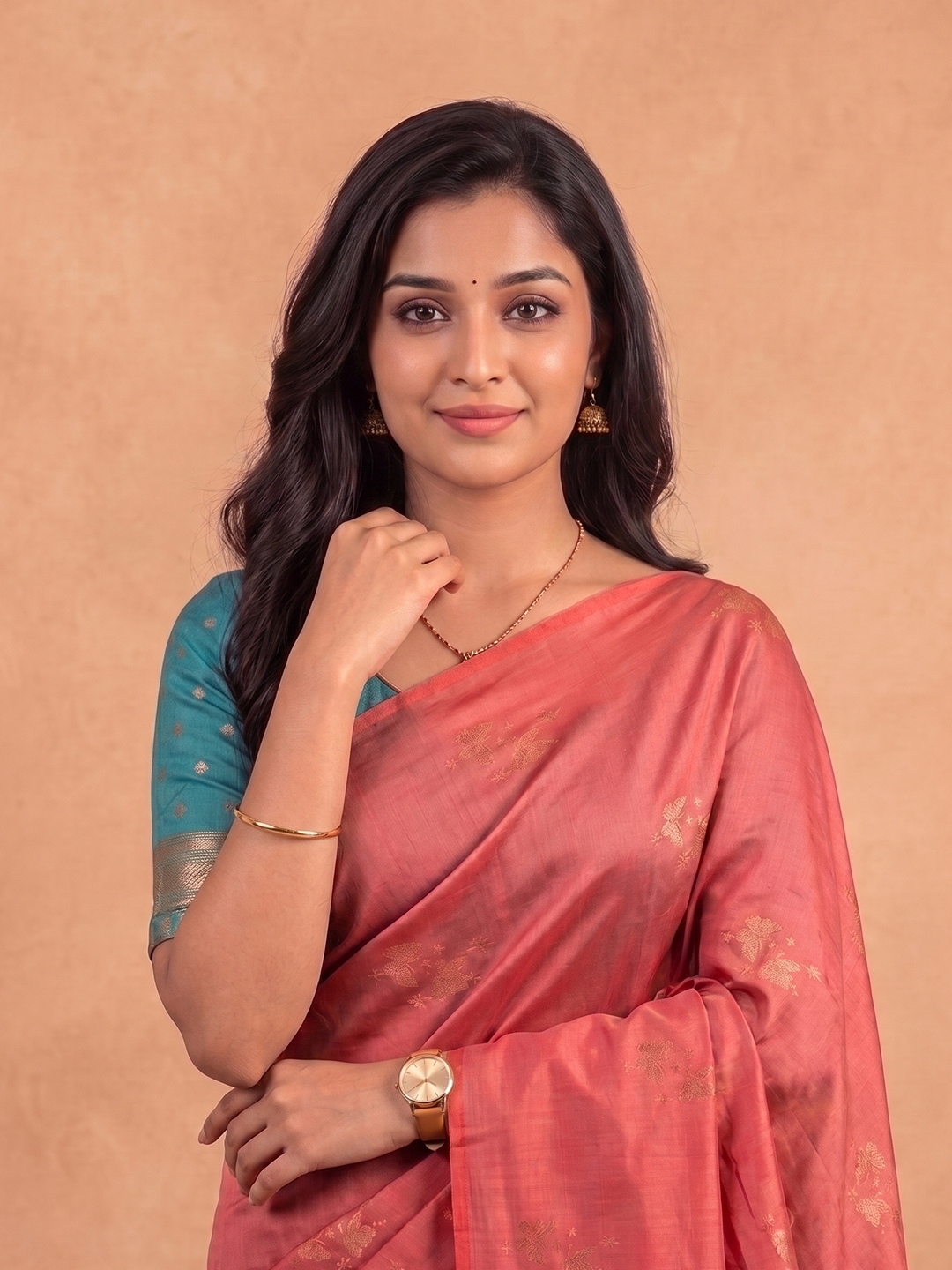 Women Soft Silk Green With Pink Saree SS533