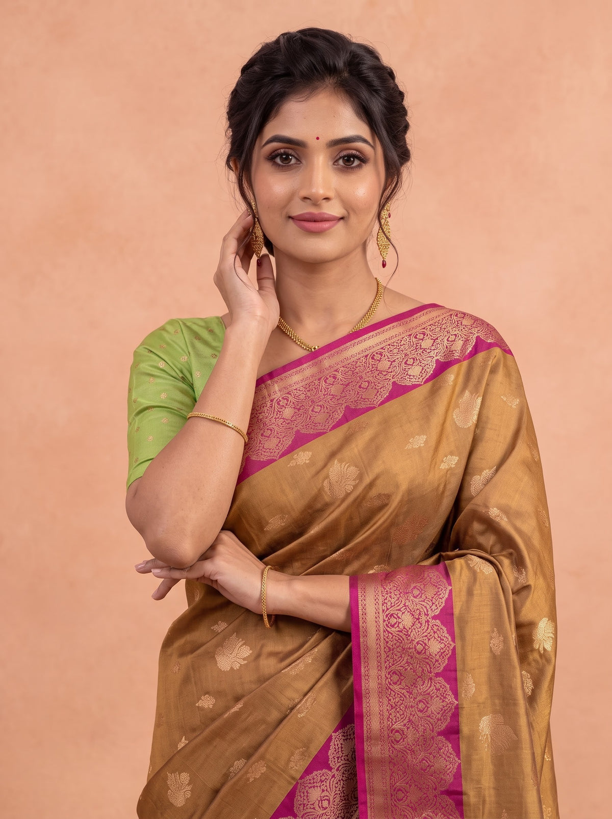 Women Soft Silk Mustard Saree SS501