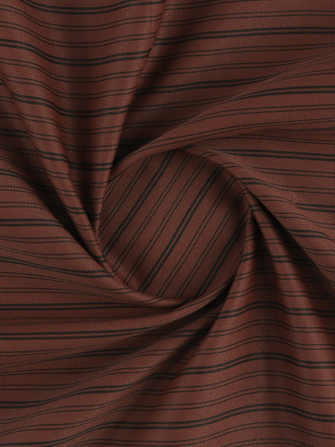 Mens Cotton Rich Striped Shirt Fabric Brown High Style