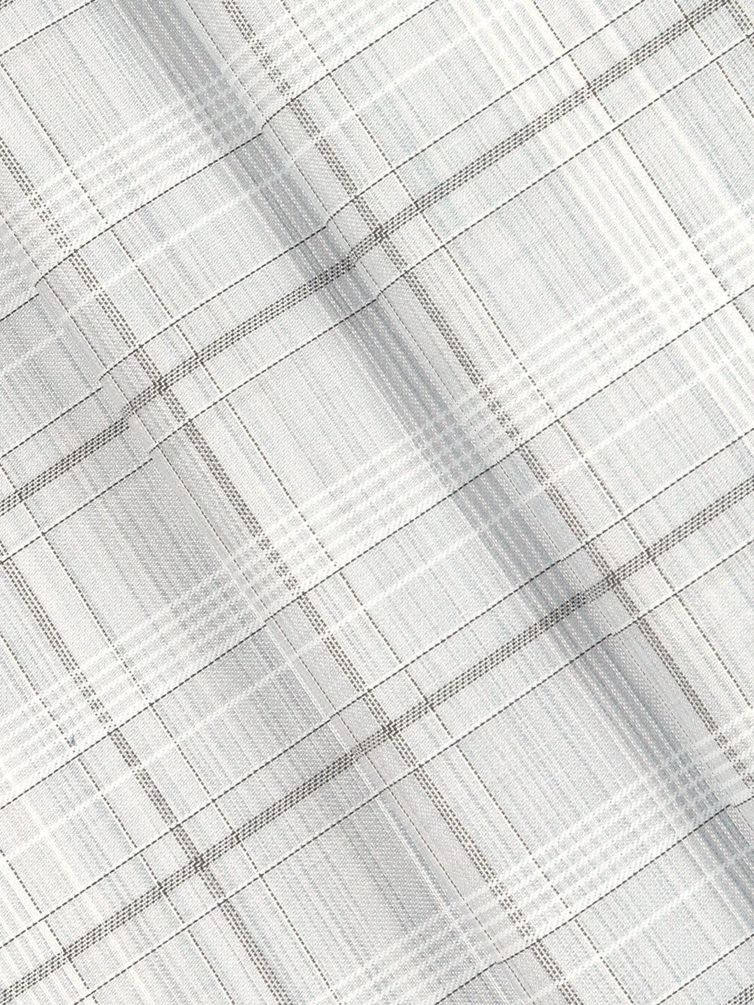 Men Cotton Rich Grey Checked Shirt Fabric High Style