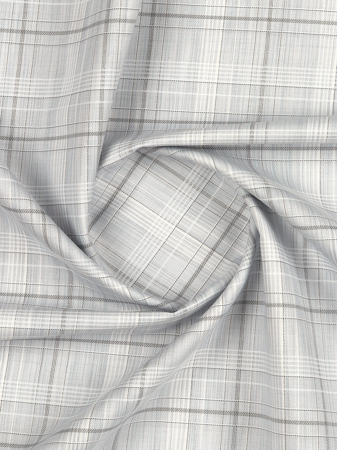 Men Cotton Rich Grey Checked Shirt Fabric High Style