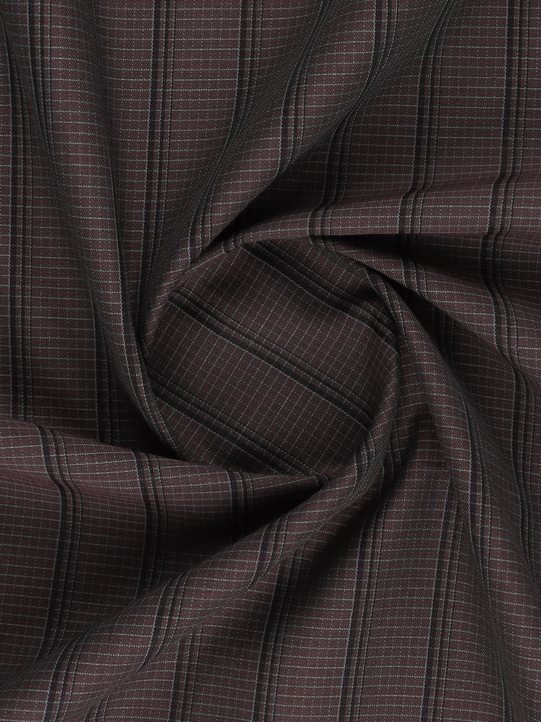 Mens Cotton Rich Striped Shirt Fabric Brown High Style