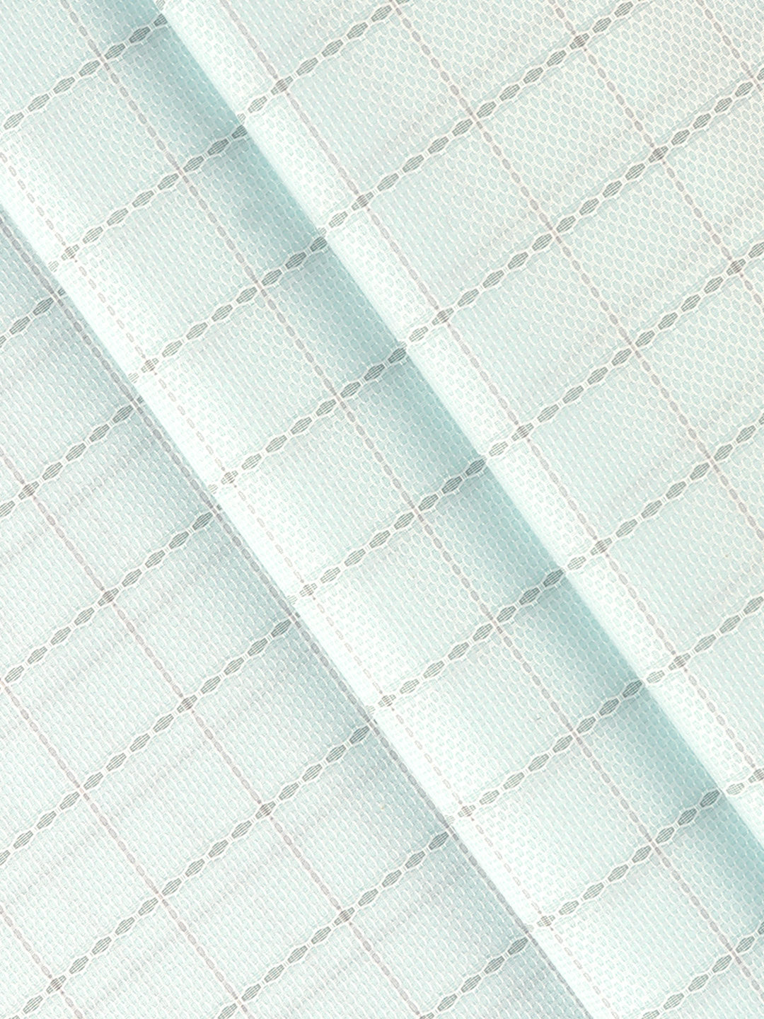 Men Cotton Rich Self Design Shirt Fabric Mint Green HI-Tech