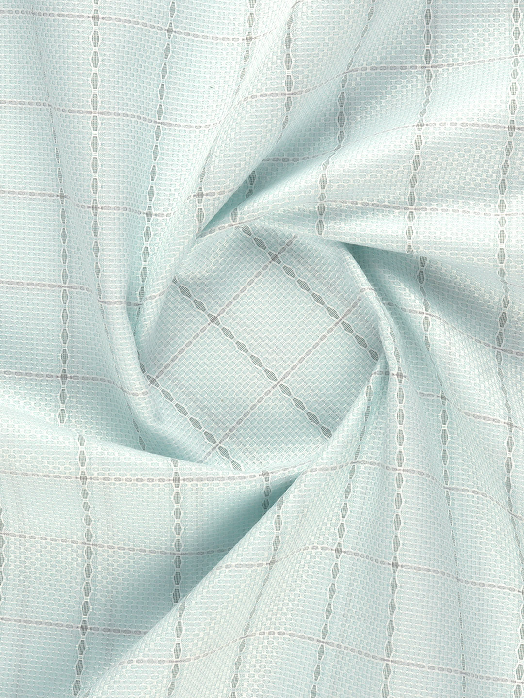 Men Cotton Rich Self Design Shirt Fabric Mint Green HI-Tech