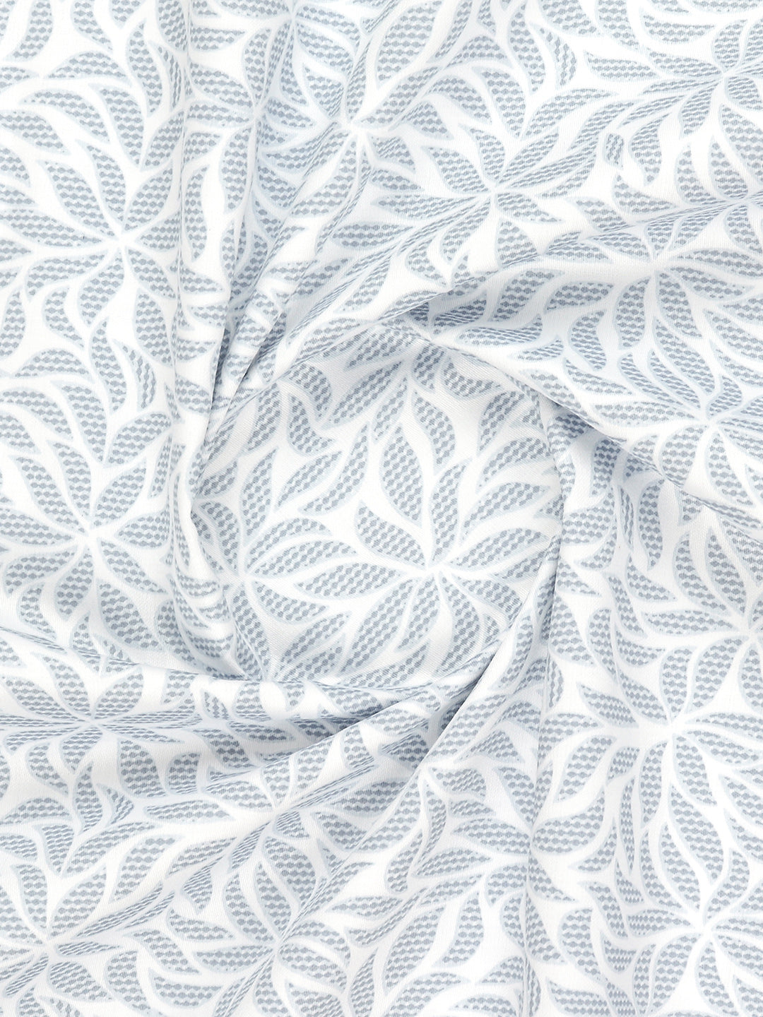 Men 100% Cotton White with Grey Printed Shirt Fabric Oslo