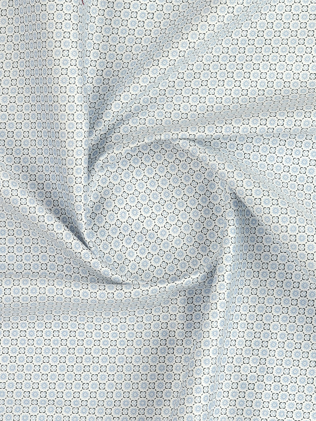 Men 100% Cotton Blue Printed Shirt Fabric Oslo