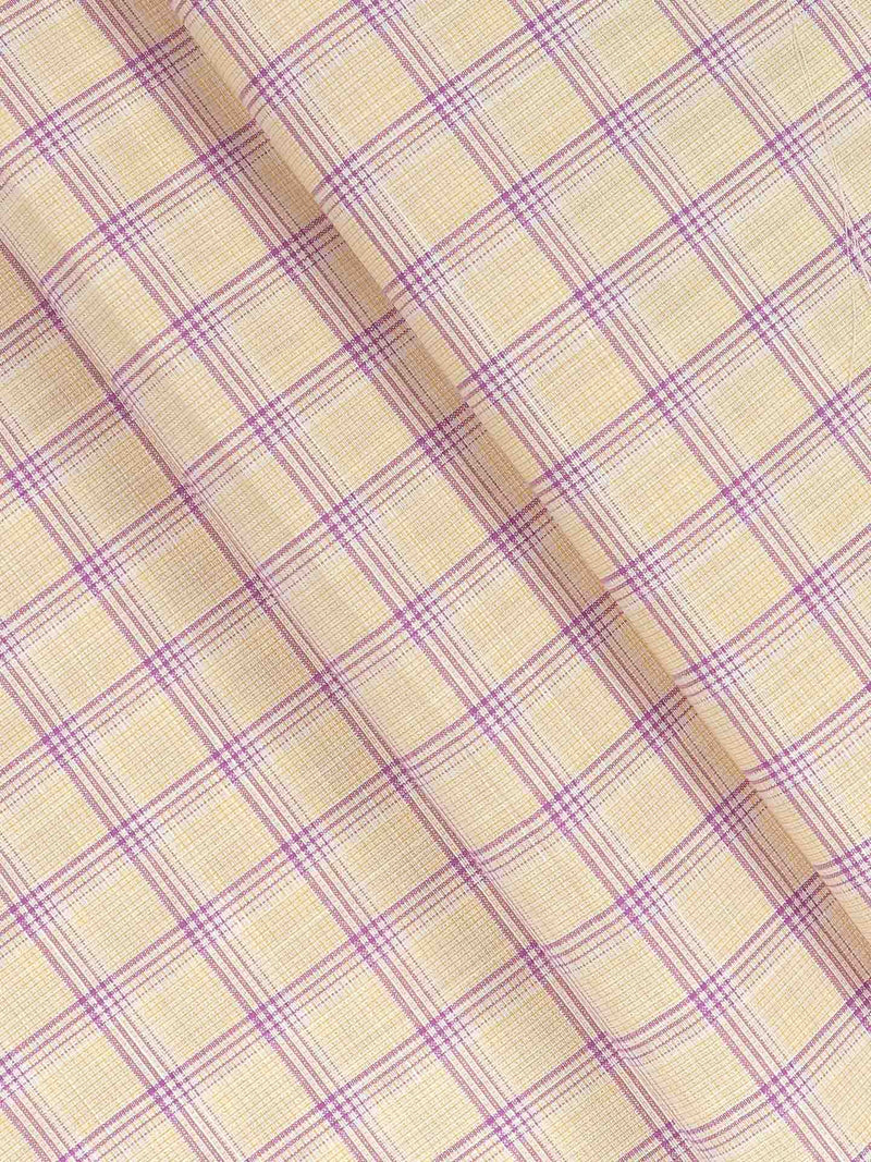 Cotton Colour Checked Sandal & Lavender Shirting Fabric High Style
